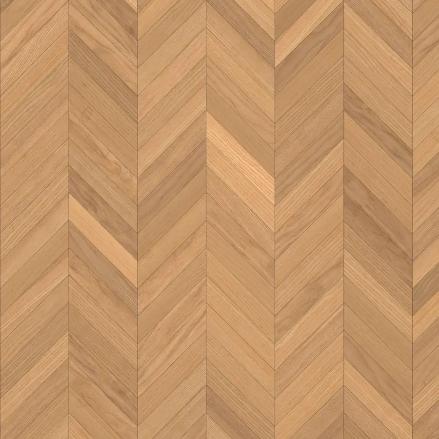 Natural oak laid in chevron