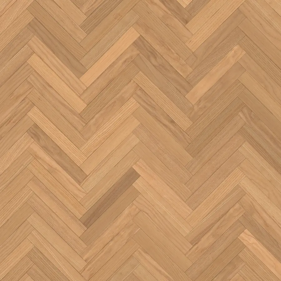 Natural oak laid in herringbone